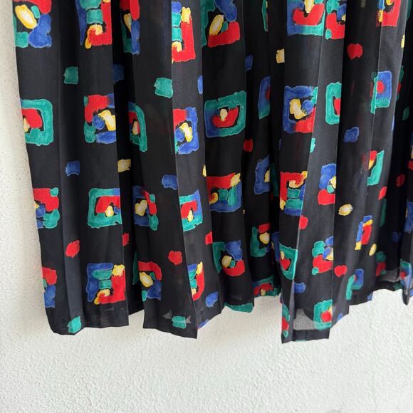 Vtg 90s Matching Set Alfred Dunner Geometric Blouse + Midi Skirt Womens 16 Art - Picture 8 of 15